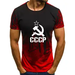 Mens T-Shirt Summer CCCP Russian 3d T Shirts Men USSR Soviet Union Man Short sleeve Tshirt Moscow Mens Tees O Neck Tops clothing