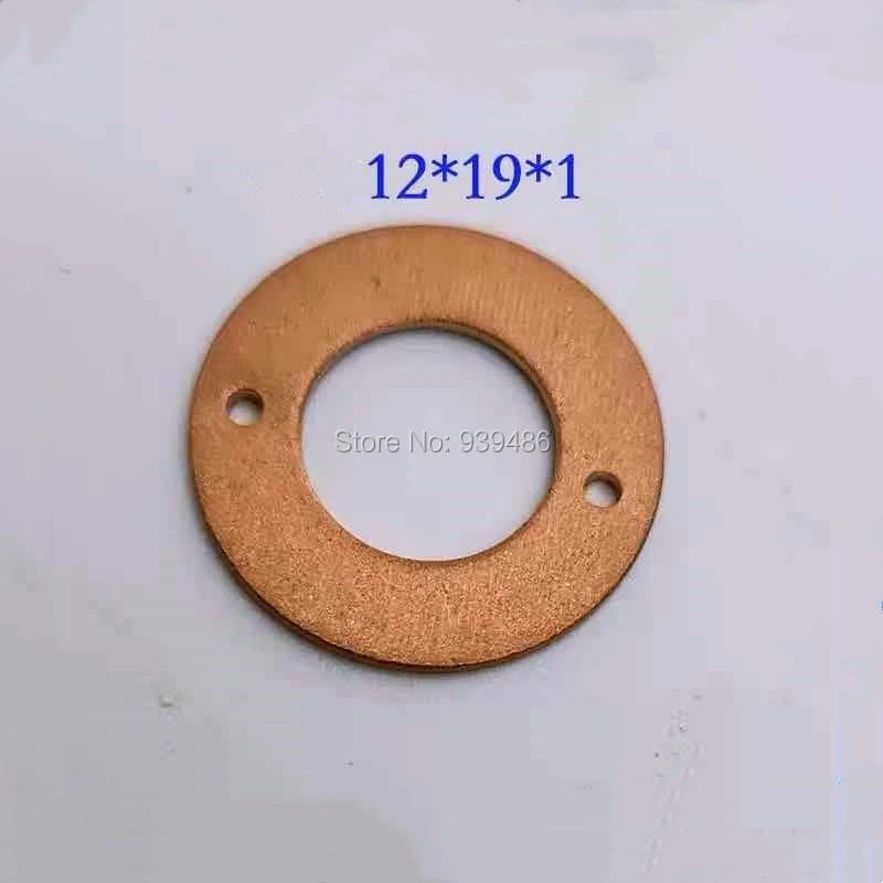 100pcs 12*19*1 Copper Washer 2 Holes Aluminum Gasket for Diesel Common Rail Injector Oil outlet Valve Sealing Shim Repair Tool view 3