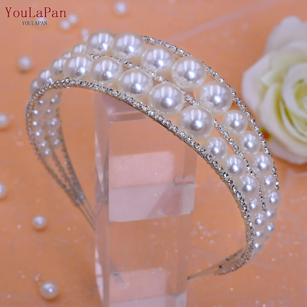 YouLaPan أنيقة اللؤلؤ حجر الراين العروس رئيس هوب الزفاف عقال إكسسوارات الشعر المرأة حفلة موضة الشعر مجوهرات HP400