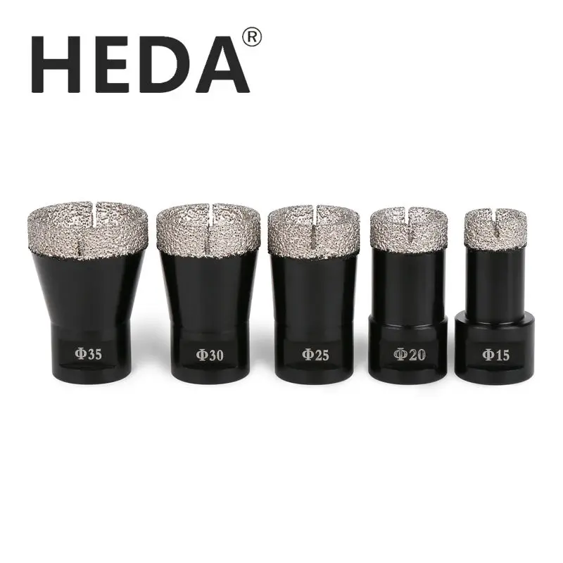 

HEDA 15/20/25/30/35mm M14 Thread Vacuum Brazed Diamond Ball Press Drill Bit Bead Milling For Marble Stone Granite Tile