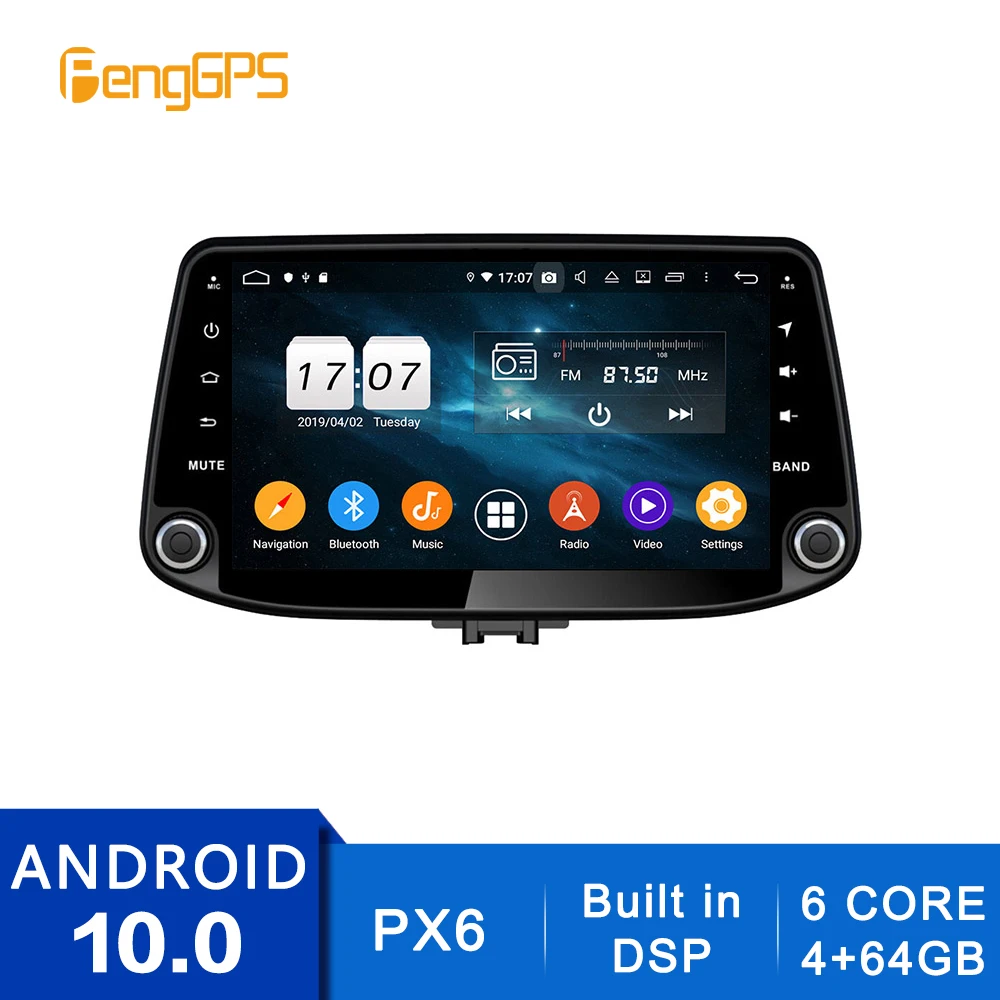 Android 10.0 DVD Player For Hyundai I30 2017-2019 Touchscreen Multimedia GPS Navigation Headunit Radio Carplay PX6 Bluetooth