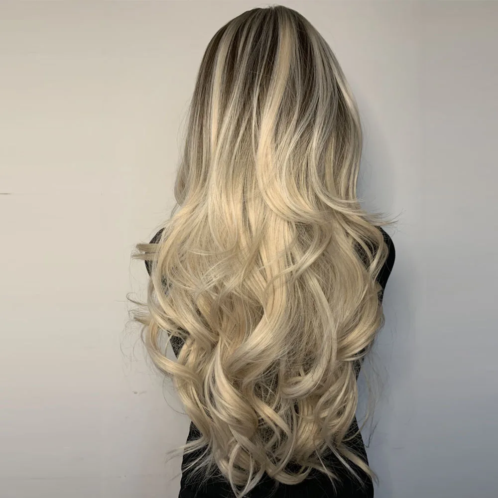 Perruque synthétique longue ondulée – HENRY MARGU, perruque Lolita brune Blonde platine pour femmes, résistante à la chaleur, naturelle, Cosplay, fête