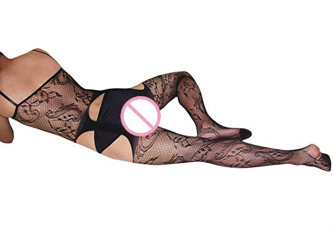 Popular Mens Sleepwear Fishnet Bodysuit Crotchless Body stockings Male Underwear Porno Sexy Lingerie Gay Erotic Teddies Jumpsuit