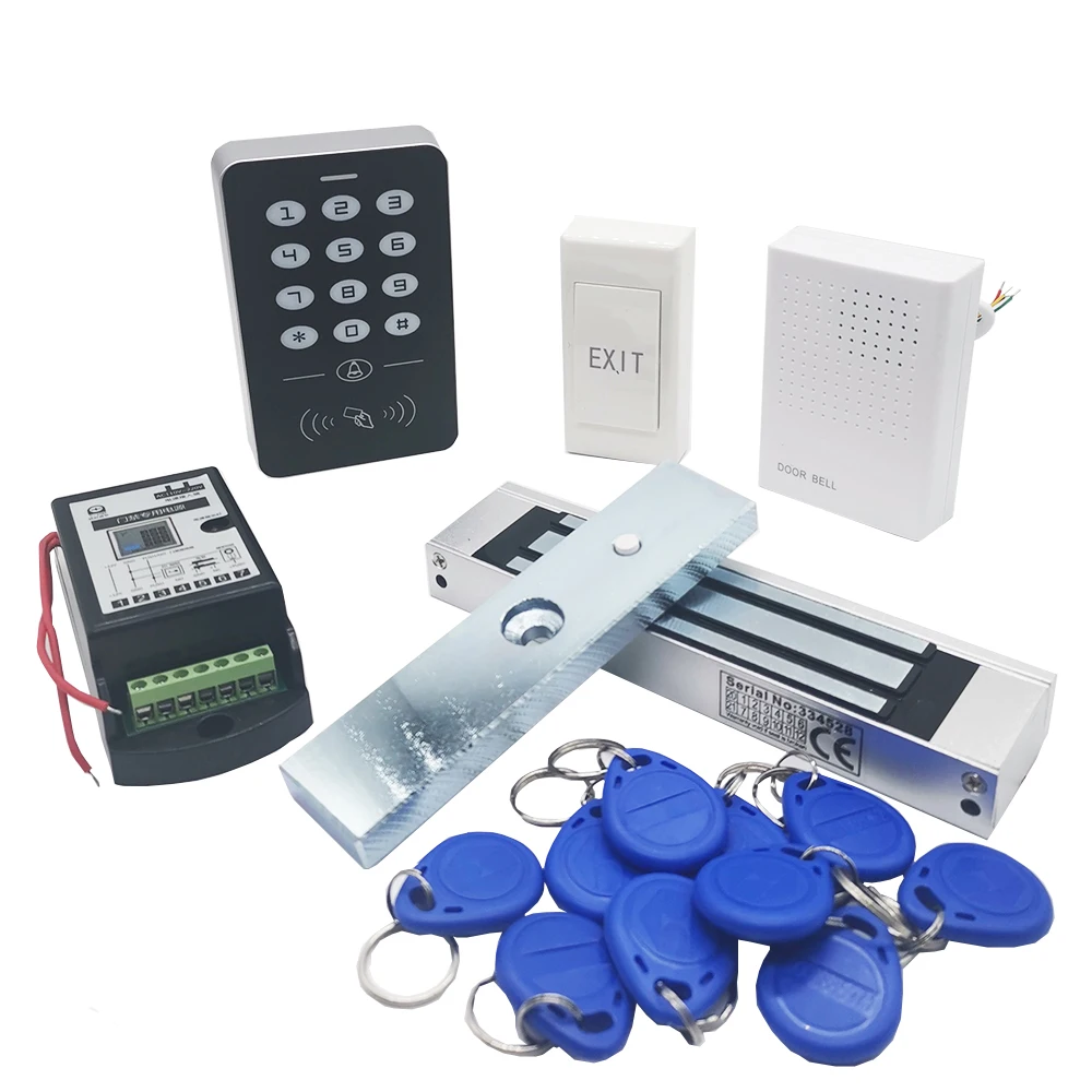 Full Rfid 125khz Door Access Control System Card Access Controller Electric Magnetic Lock & Power Supply