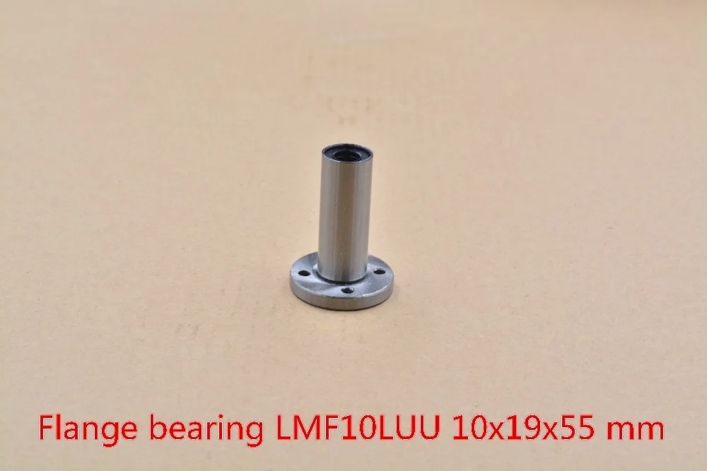 LMF10LUU 10mmx19mmx55mm round flange long linear ball bearing for 10mm rod  shaft cnc  1pcs