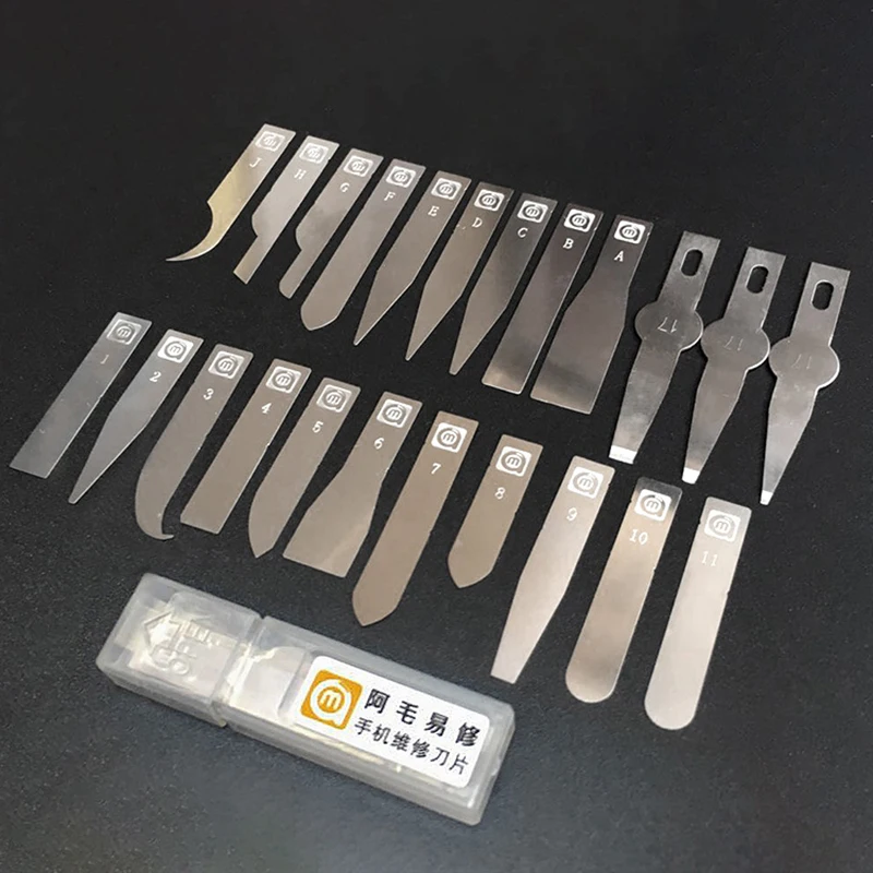 Juego de cuchillas de reparación de Chip BGA IC para teléfono móvil, herramientas de reparación de Flash NAND, placa lógica, removedor de pegamento, desmontaje de CPU iPhone, 23 en 1