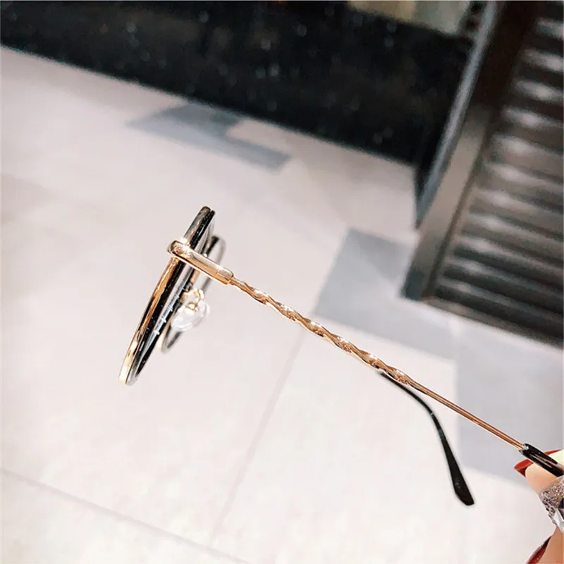 -1.0 -1.5 -2.0 -2.5 -3.0 To -6.0 Women Men Fashion Round Myopia Glasses Oversized Eyeglasses Frames Students Metal Clear Glasses