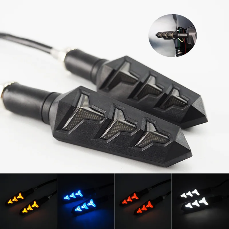 Motorcycle LED Indicator Turn Signal Blinker Arrow Flowing Light Universal for KAWASAKI Suzuki GSXR Yamaha YZF Warming Lamp