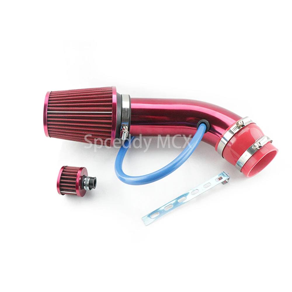 Spceddy Universal Carbon Fiber Air Intake Kit Air Filter Box Mushroom Head Hose Racing Sports Air Intake Filter MCX20S050349