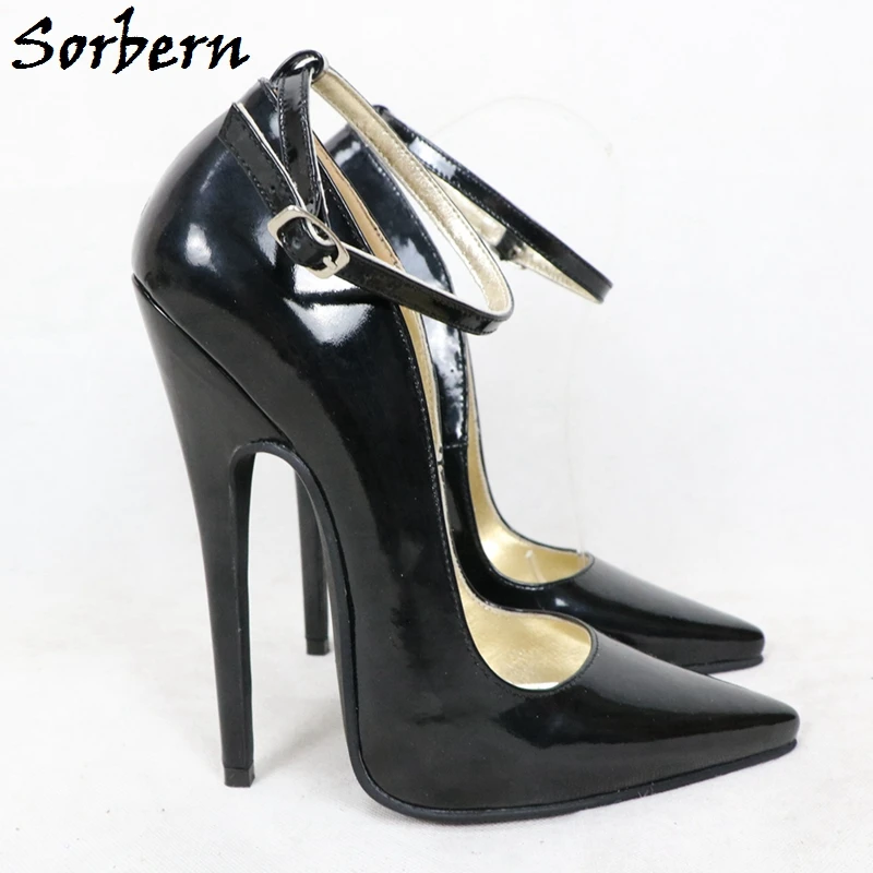 Sorbern décolleté con cinturino alla caviglia bianco scarpe da donna tacchi a spillo tacco alto 16Cm punta a punta vera pelle scarpe personalizzate