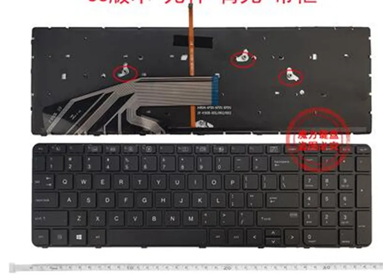 Nowa klawiatura do HP ProBook 450 G3 450 G4 455 G3 455 G4 470 G3 470 G4 650 G2 655 G2 Czarna ramka z podświetleniem bez punktu US