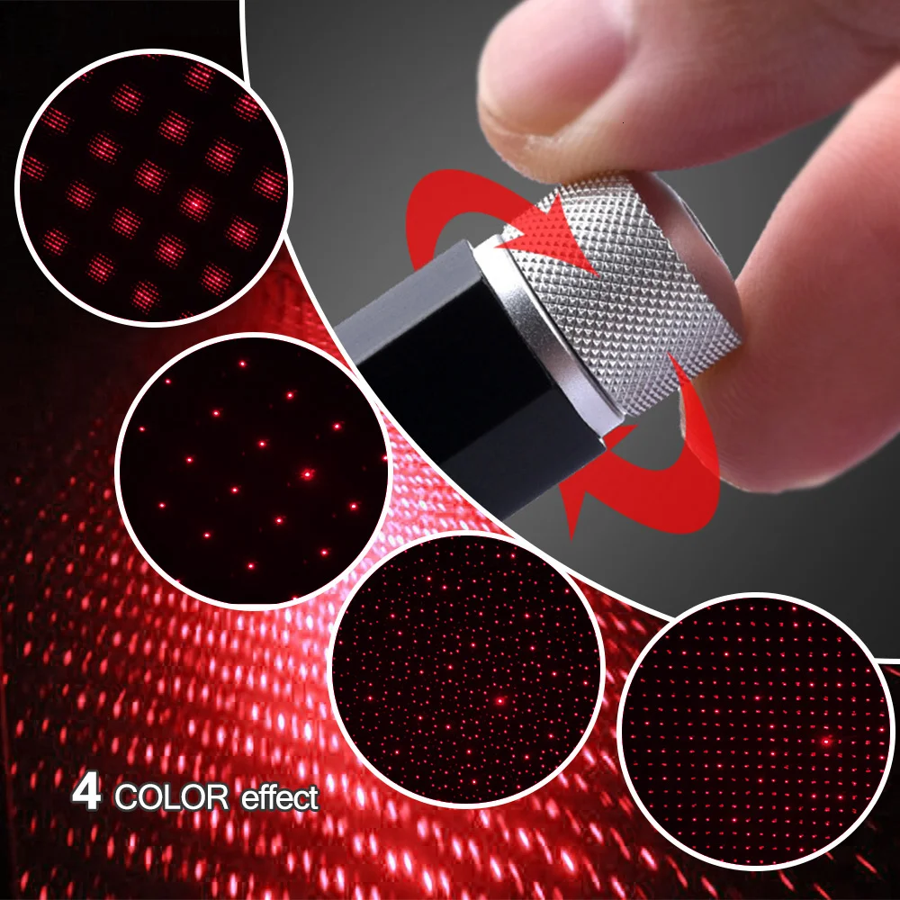 Mini LED Star Laser Projector Light USB Car DJ Disco Effects light Ambient Indoor Stage Night Lamp New Year Christmas decoration