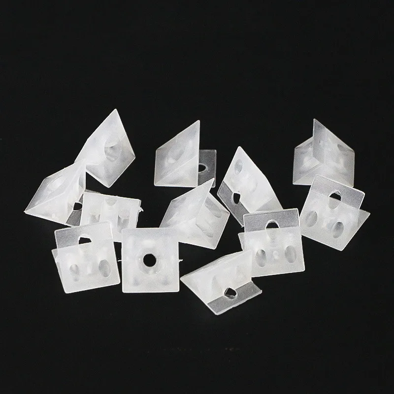 100pcs/set 45 Degree Angle Plastic Corner Bracket use wardrobe cupboard Fastener with Screws Furniture Closet Metal fittings