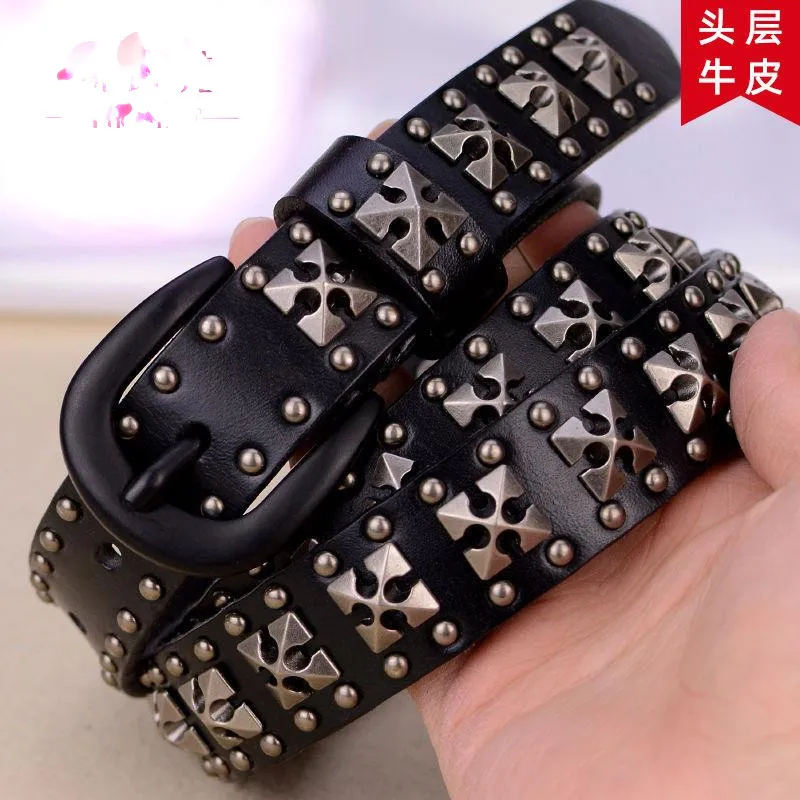 

Women's leather pin buckle belt belt young and middle-aged top layer cowhide trousers belt wild retro jeans accessories