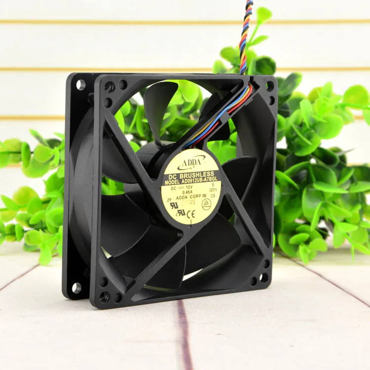 

Original For ADDA 9225 12V 0.45A AD0912UB-A7BGL radiator 9CM 4-wire cooling fan