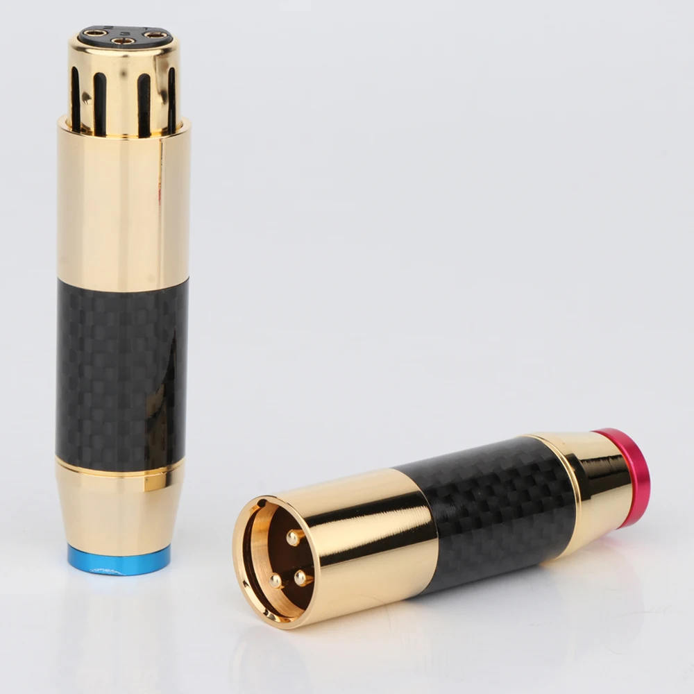 

4Pcs XR1803 Gold Plated Carbon Fiber Balance Audio Plug XLR Male Female Connector