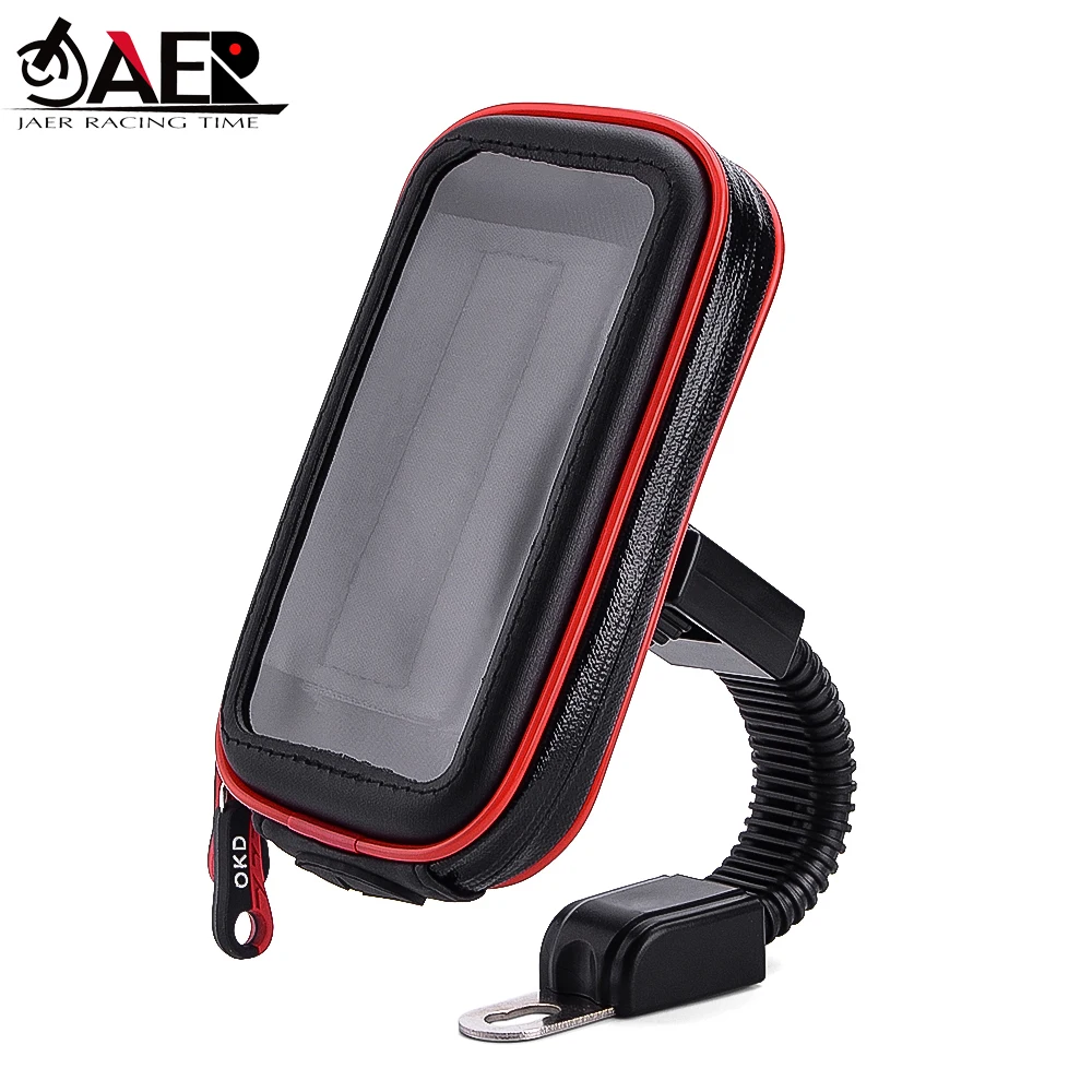 Phone within 6.3 inch Screen Side Mirror Phone Holder Rearview Mirror Mount 360 Degrees Smartphone Stand Touch screen Bag