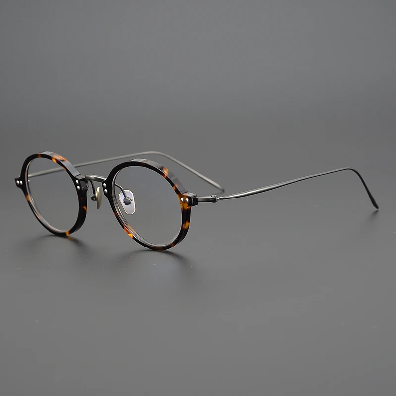 

Vintage Acetate Glasses Frame Men Small Round Optical Myopia Prescription Titanium Eyeglasses Frame Women Luxury Brand Eyewear