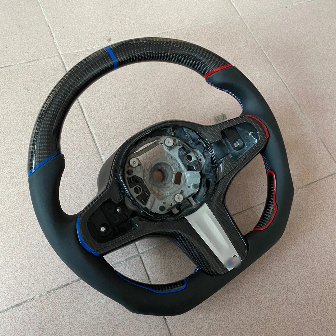 Leather Customized Carbon Fiber Racing Steering Wheel Compatible for BMW 5 Series G30 G38 M5 M6 M Series