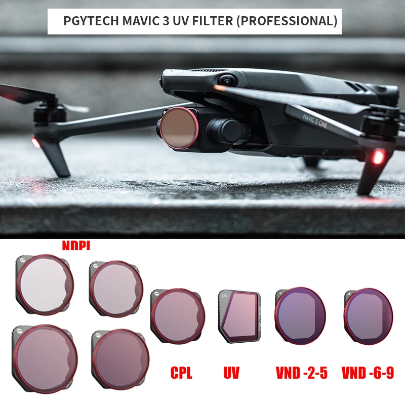 

Фильтр PGYTECH для объектива камеры DJI MAVIC 3 UV CPL NDPL VND от 2 до 5/VND от 6 до 9 фильтр для объектива ND8 16 32 64PL для Mavic 3 Аксессуары