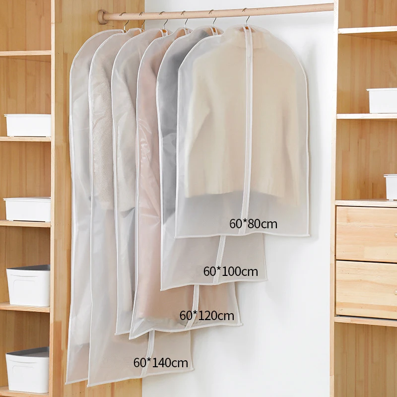 Household Clothing Dust Cover Wardrobe Coat Storage Cover Hanging-type Suit Protect Waterproof Organizer Bag Hanging Dust Cover