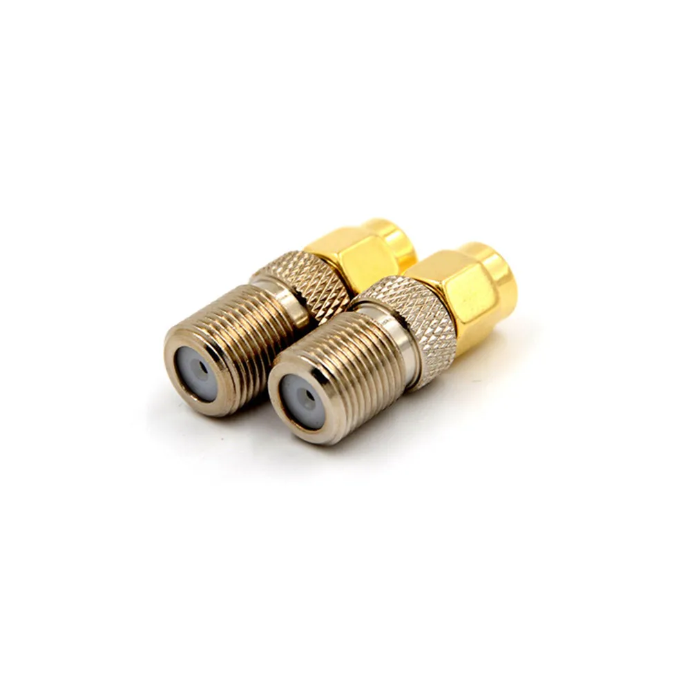 1PC F Type Female Jack to SMA Male Plug Straight RF Coaxial Adapter F connector to SMA Convertor gold Tone High Quality