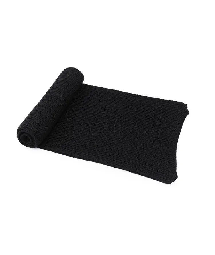 Men\'s Knitted Scarf Winter Muffler Warm Face Earflaps Shawl Chenille Hand Knitting Scarves Leisure Black