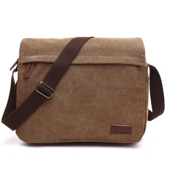 Mode Effen vintage Canvas Messenger Satchel Tassen Gesp Casual Draagbare Schoudertas Koreaanse Trend Eenvoudig Pakket Voor Mannen 2020