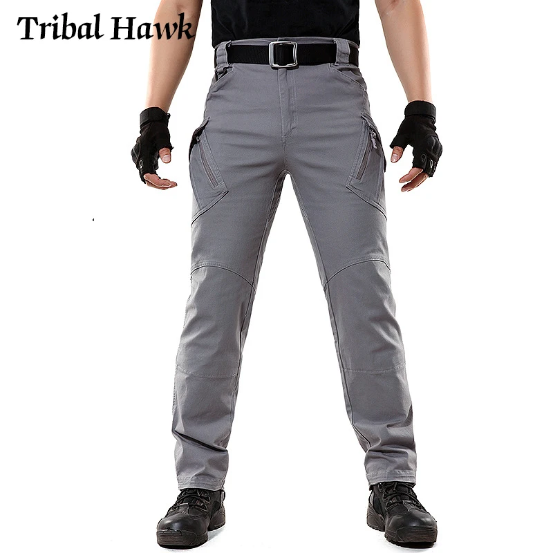 

Men Cargo Pants Tactical Combat Pants Cotton Many Pockets Stretch Flexible Man Casual Trousers XXXL