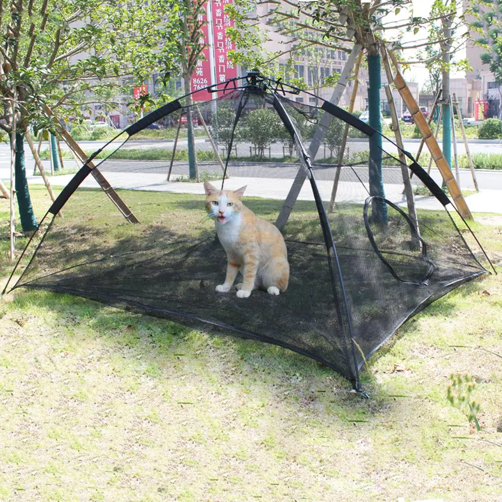 Outdoor Use Instant Portable Cat Tent Or Habitat Air Ventilate Mesh Fabric Dog House Cage Size 75