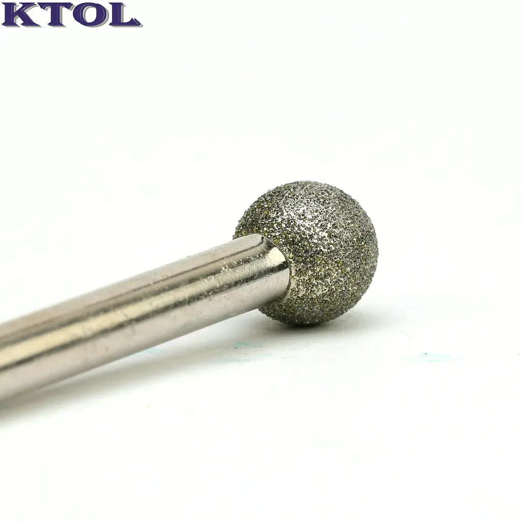 3mm 6mm Round Electroplated Diamond Grinding Burr Dremel Rotary Drill Bits Abrasive Tool Polishing Grind Needle Cutters on Stone