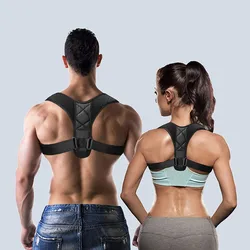 Corrector de postura de clavícula ajustable para hombre, cinturón de soporte Lumbar, corsé de corrección de postura