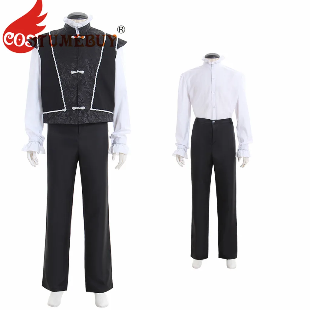 

CostumeBuy Medeival Renaissance Tudor Elizabethan Noble Court Jerkin Vest Pants Doublet Costume Mens Vikging Suit L920