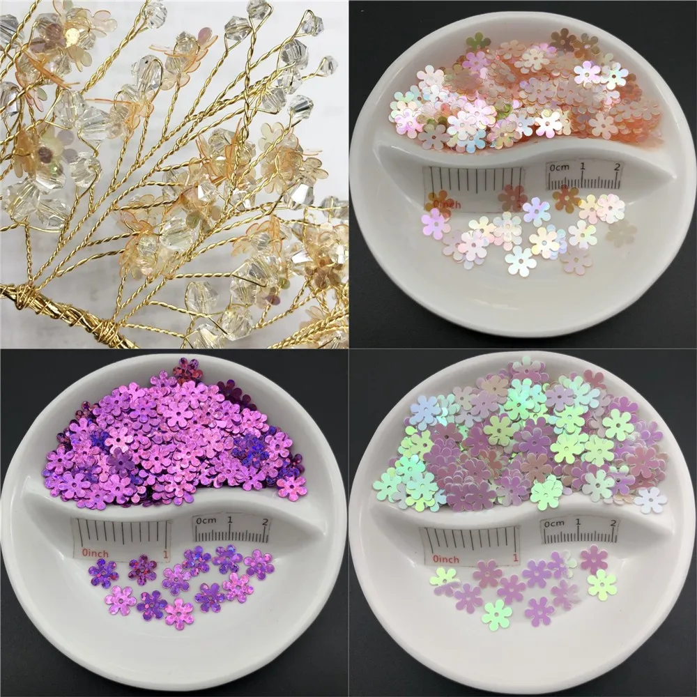 20g 7mm Flower Flat  Loose Sequins Paillettes DIY For Sewing, Crafts ,Women Kids Diy Garment Accessories Wholesale