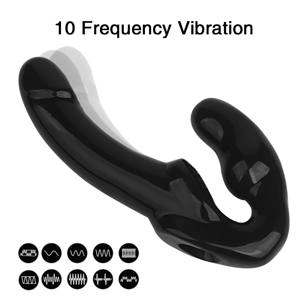 Strapless Strap-on Dildo Vibrator for Couples Strapon for Lesiban Wireless Remote Control Double-heads Vibrator Adult Sex Toys