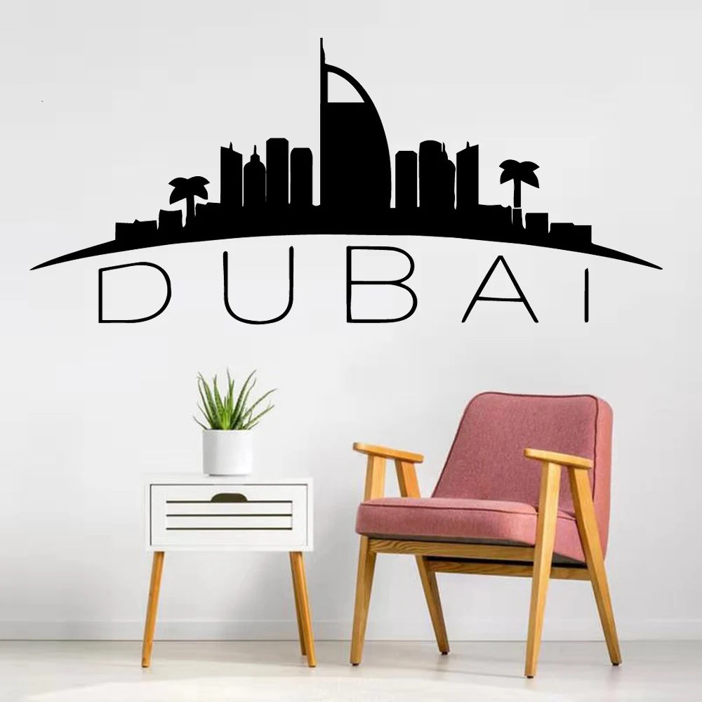 Fashion Dubai Map Wall Sticker Home Decoration Vinyl Stickers For Living Room Bedroom Diy Wallpaper House Decor Accessories