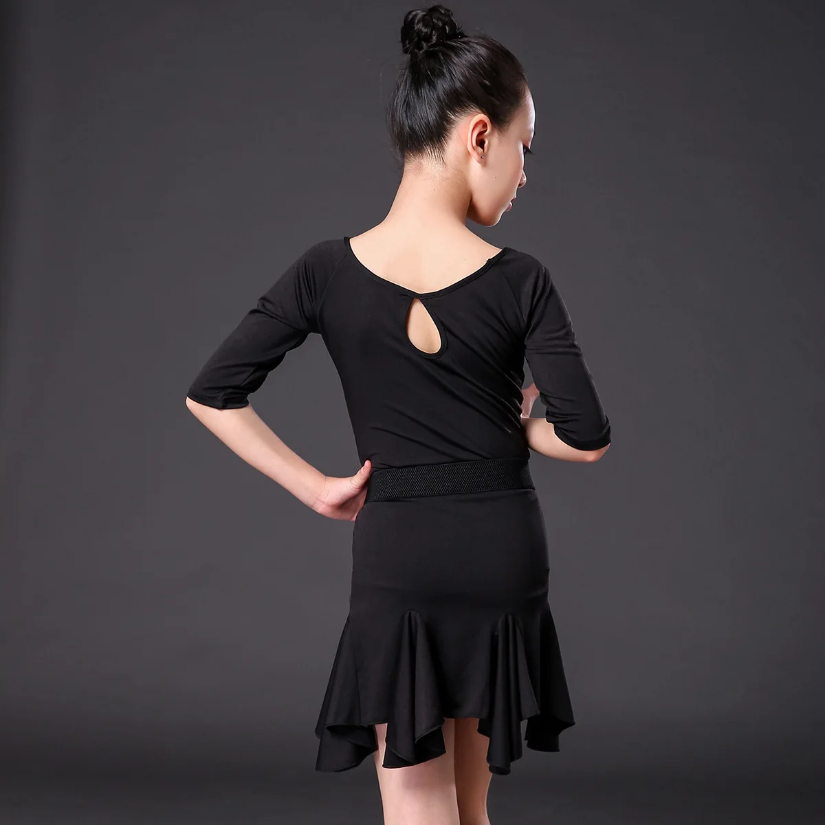 Robe de danse latine pour filles, jupe de danse à pompon Sexy en arêtes de poisson, salle de bal, Rumba Samba, Cha Cha, Tango, 2020