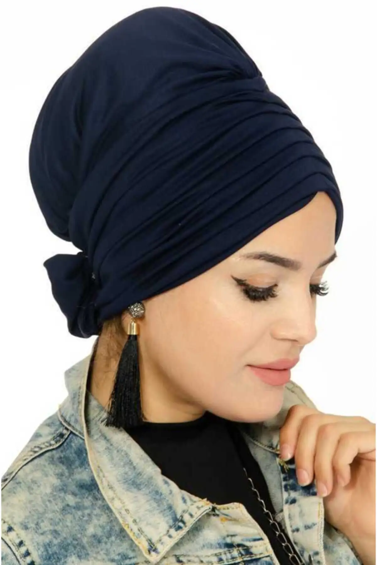 Women's Navy Blue Instant Hijab