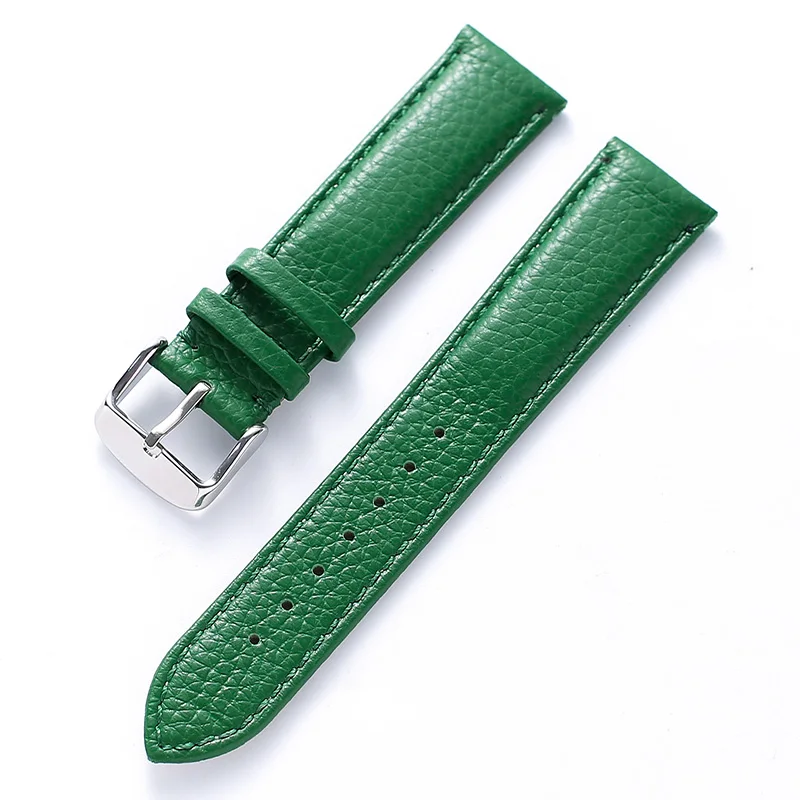 Strap leather small fresh women's soft top layer cowhide suitable for Casio dw Tissot Longines men's lychee pattern