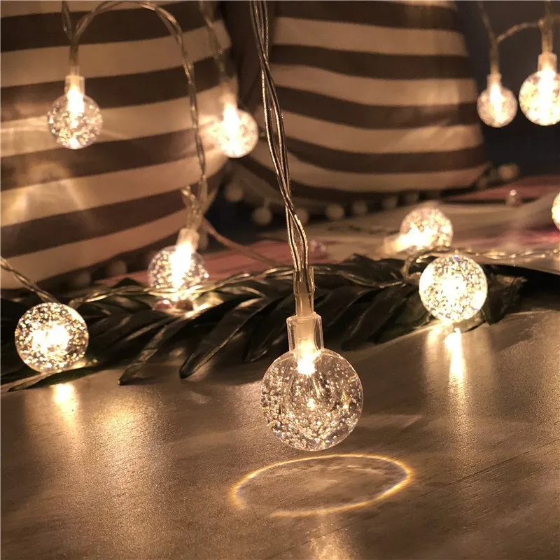 Guirnalda de luces Led de hadas Gypsophila, lámpara de bola de burbujas, iluminación de vacaciones, batería USB, interior para decoración de bodas y