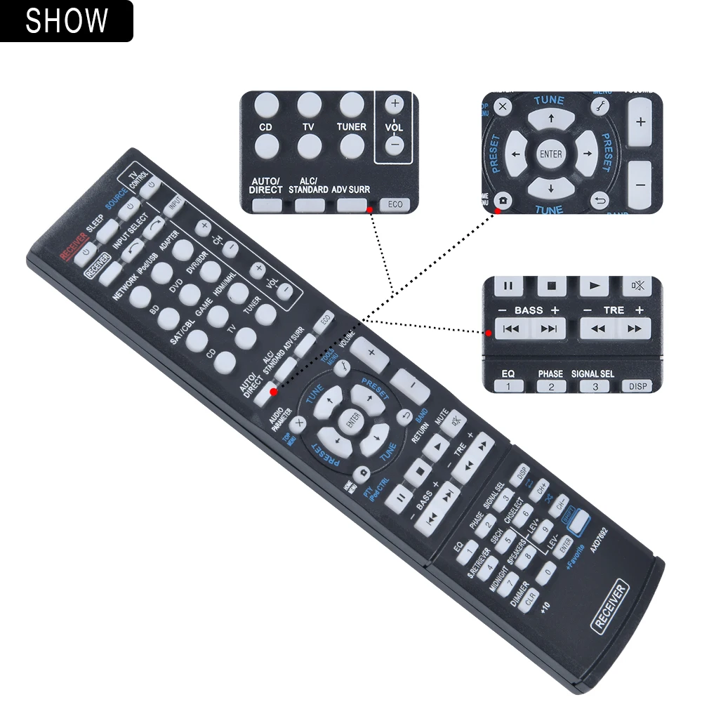 Nowy AXD7692 AV pilot zdalnego sterowania dla Pioneer odbiornik AV pilot zdalnego sterowania VSX-823 VSX-828-S VSX-528-S VSX-60 VSX-1125 VSX-43