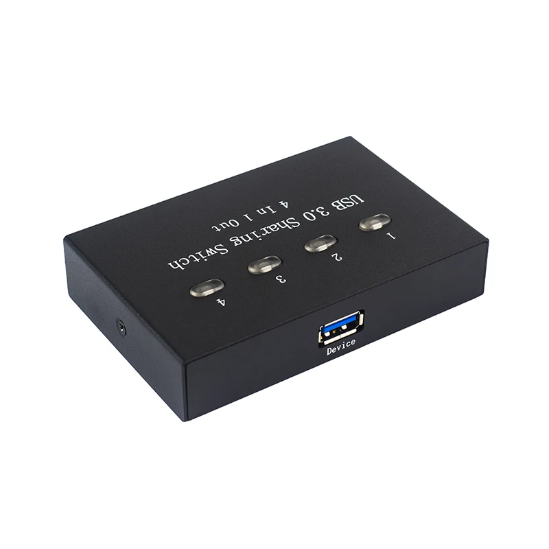 Conmutador de 4 puertos USB 3,0, conmutador de salida cuatro en uno, múltiples ordenadores, compartir ratón y teclado, divisor de dispositivo