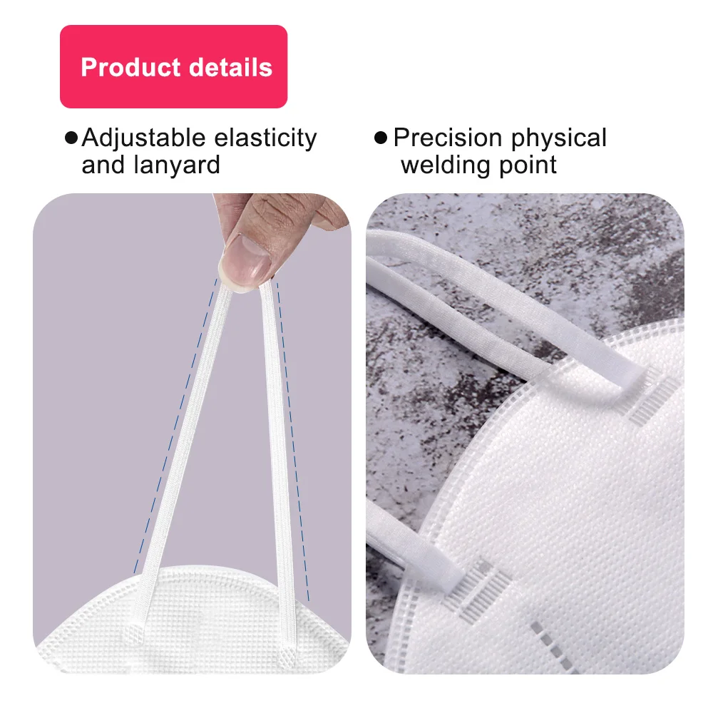 60 PCS FFP2 Mask Adult Health Protection Mask KN95 Reusable Strong Filtration Safety Dust Respirator Face Masks Fast Delivery