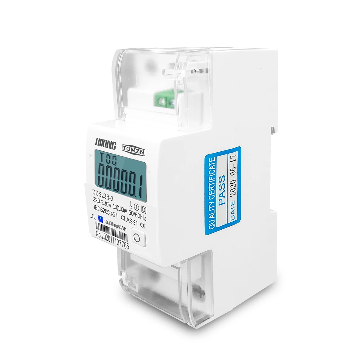 10(100)A 220V 230V 50HZ 60HZ 100A bi-directional Single phase active energy import export kwh Din rail Watt hour energy meter