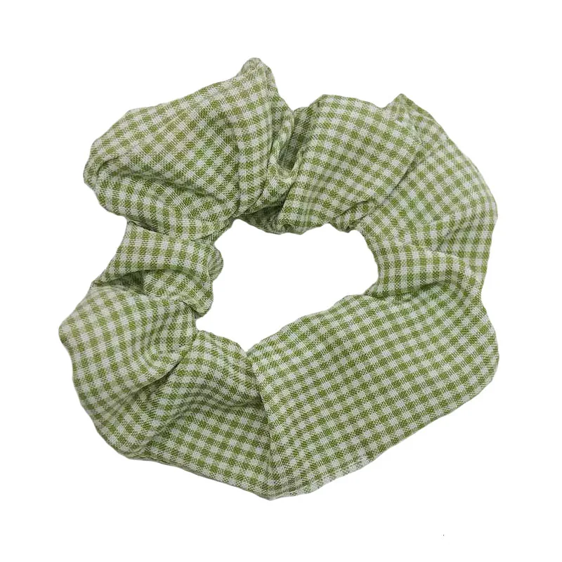 Woman Check Design Hair Ties Scrunchies Girls Plaid Elastic Hairband Hair Accessories Rope Headwear Rubber Band Ponytail Holders