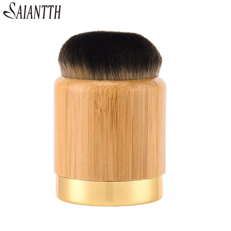 Pennelli per trucco in bambù naturale paffuto portatile SAIANTTH pennello per fondotinta cosmetico blush trucco professionale per la bellezza del viso maquiagem