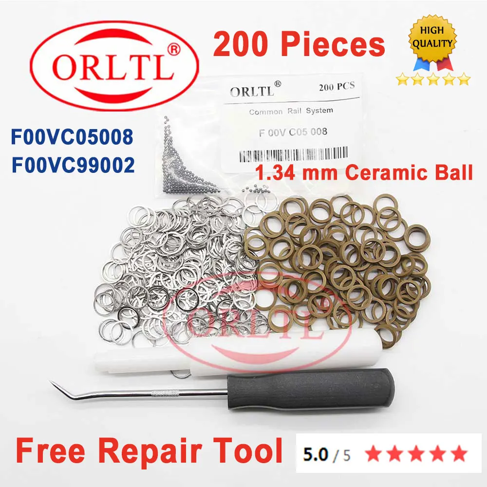 

Repair Sealing Ring F00VC99002 Size 1.34MM Ceramics Balls F00VC05008 For Common Rail Injector 0445110275 0445120090 0445110059