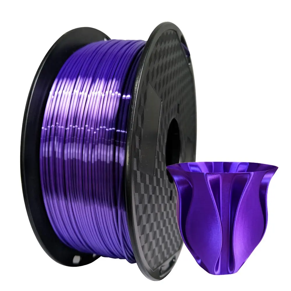 Imagem -05 - Silky Rich Lustre 3d Printer Filament Pla de Seda Preto Brilhante Roxo Vermelho Cobre Sentindo-se Como Materiais de Impressão 1.75 mm 1kg Pla