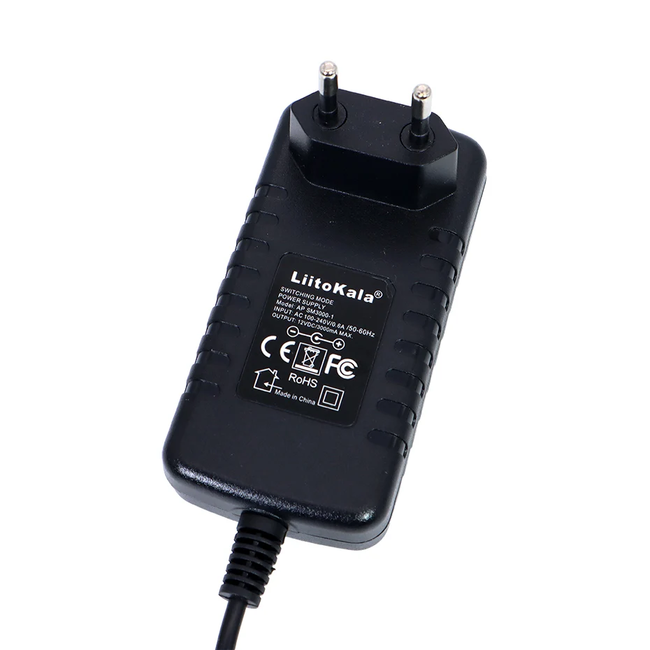 Liitokala Lii-500S Lii-S6 12V 3A adapter power supply monitor door DC 5.5 * 2.1mm EU/US plug INPUT AC 100-240V