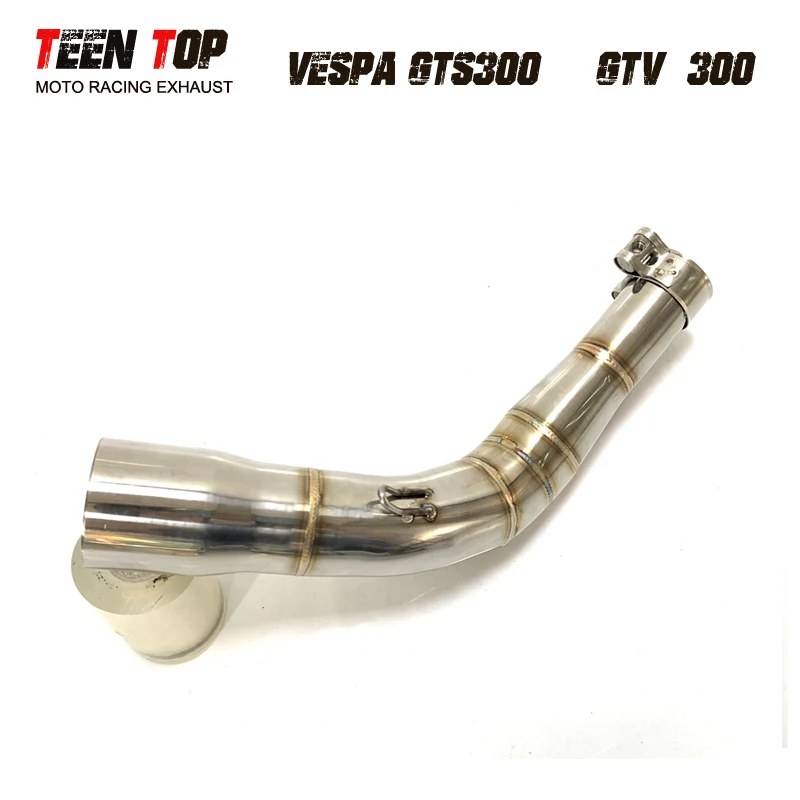 Slip-on Exhaust For Vepsa GTS 300 GST300 GTV300 Middle Link Pipe Stainless Steel Motorcycle Accessories SEI GIORNI HPE Engine